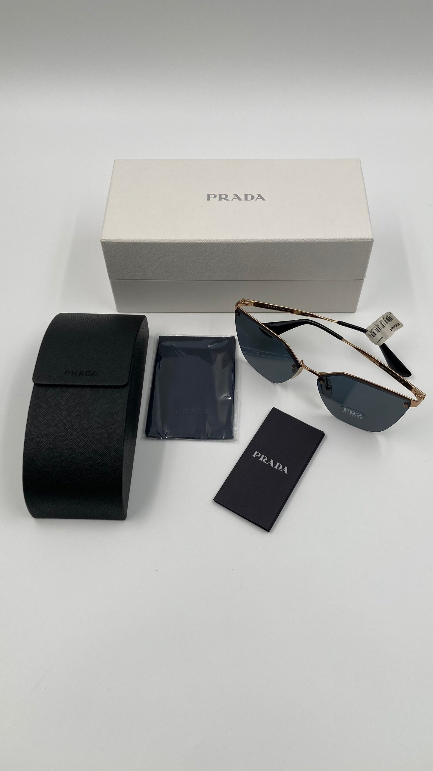 *NEW* PRADA PR68T 7OE-5Z1 SUNGLASSES - ANTIQUE GOLD/POLARIZED/GREY