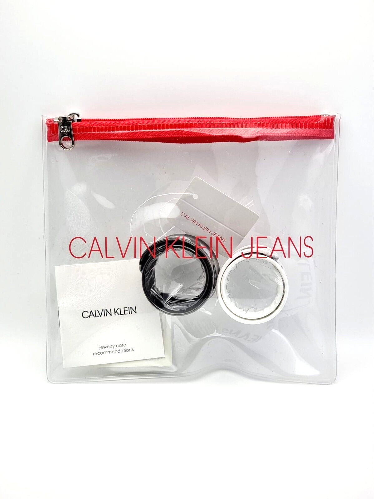 Neu CALVIN KLEIN JEANS HIT&FUN KJJLDB850100 GUMMIARMBÄNDER - WEISS/SCHWARZ