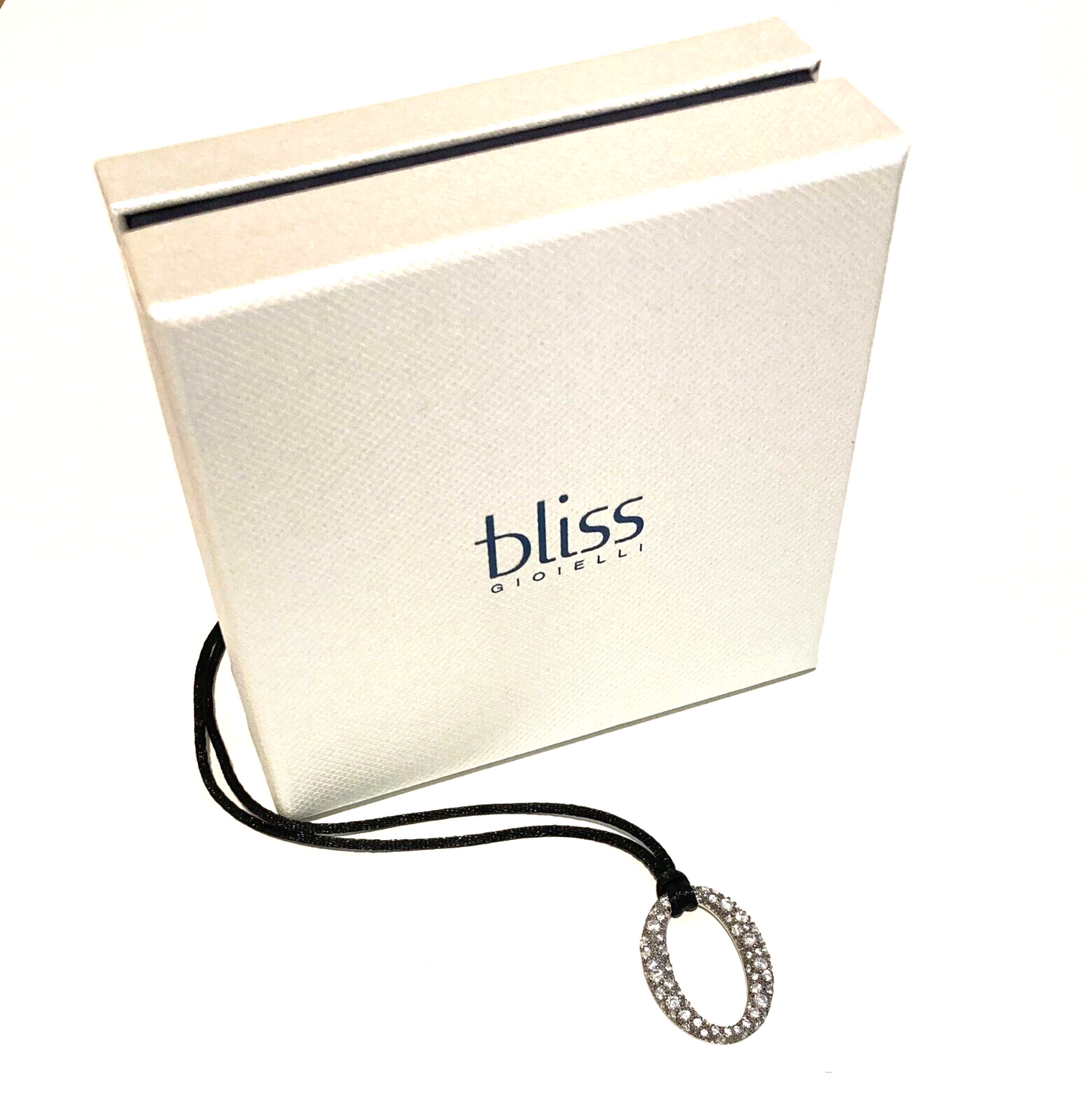 New BLISS SILVER AND SILK NECKLACE WITH ZIRCONIA PENDANT