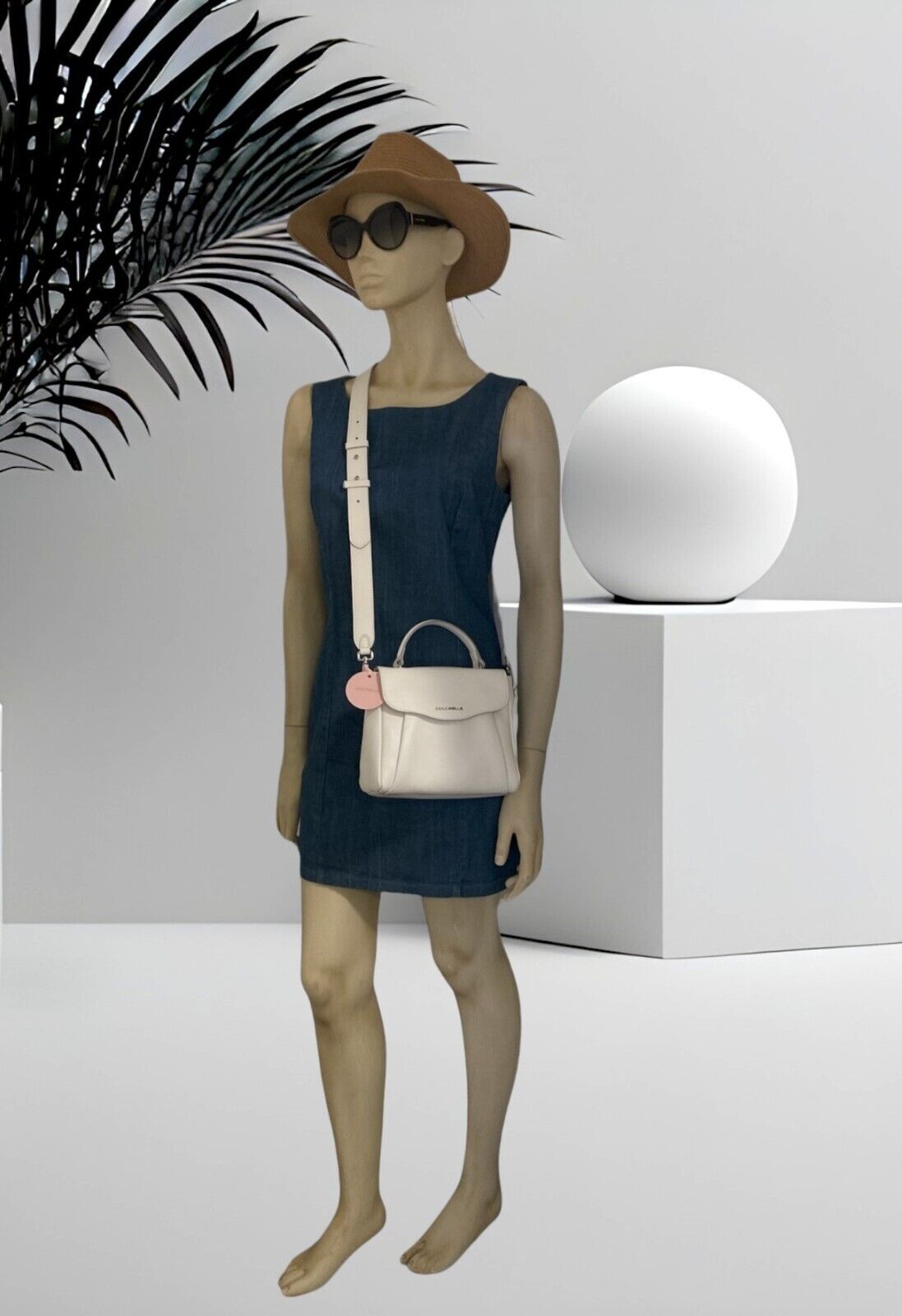 Neu COCCINELLE CONCRETE DR5 55 01 01 H 10 HANDTASCHE - BLANCHE - S