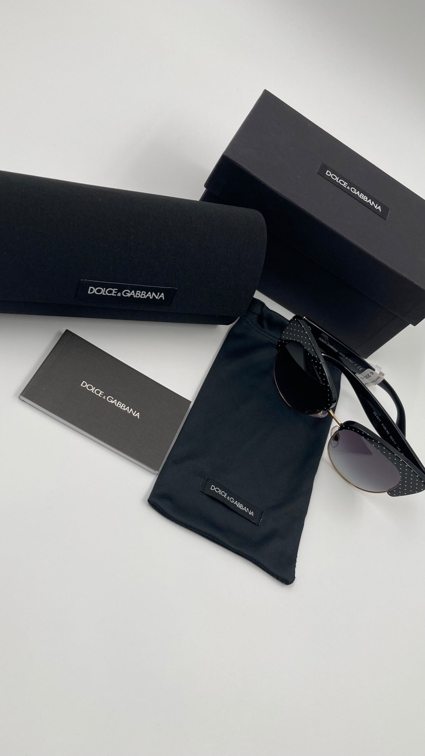 *NEW* DOLCE&GABBANA DG4277 3126/8G SUNGLASSES - BLACK/WHITE POIS/GREY GRADIENT