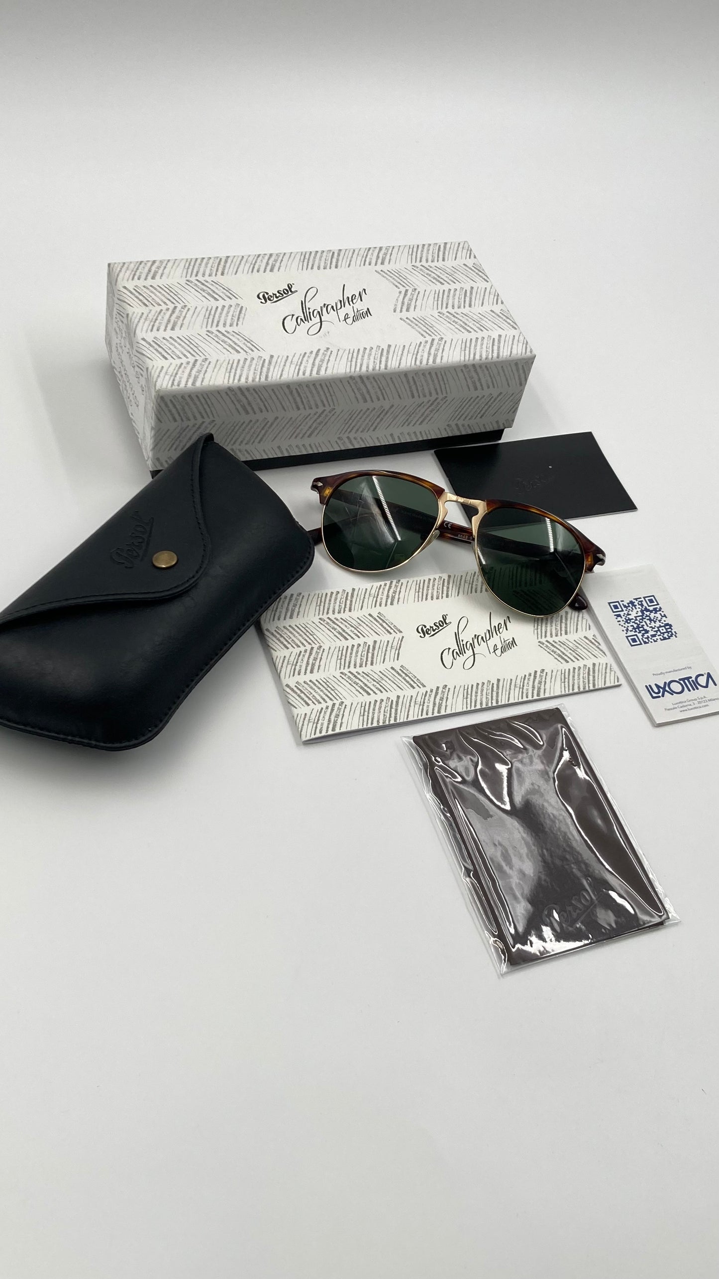 *NEW* PERSOL 8649-S 24/31 CALLIGRAPHER EDITION SUNGLASSES - HAVANA/GREEN