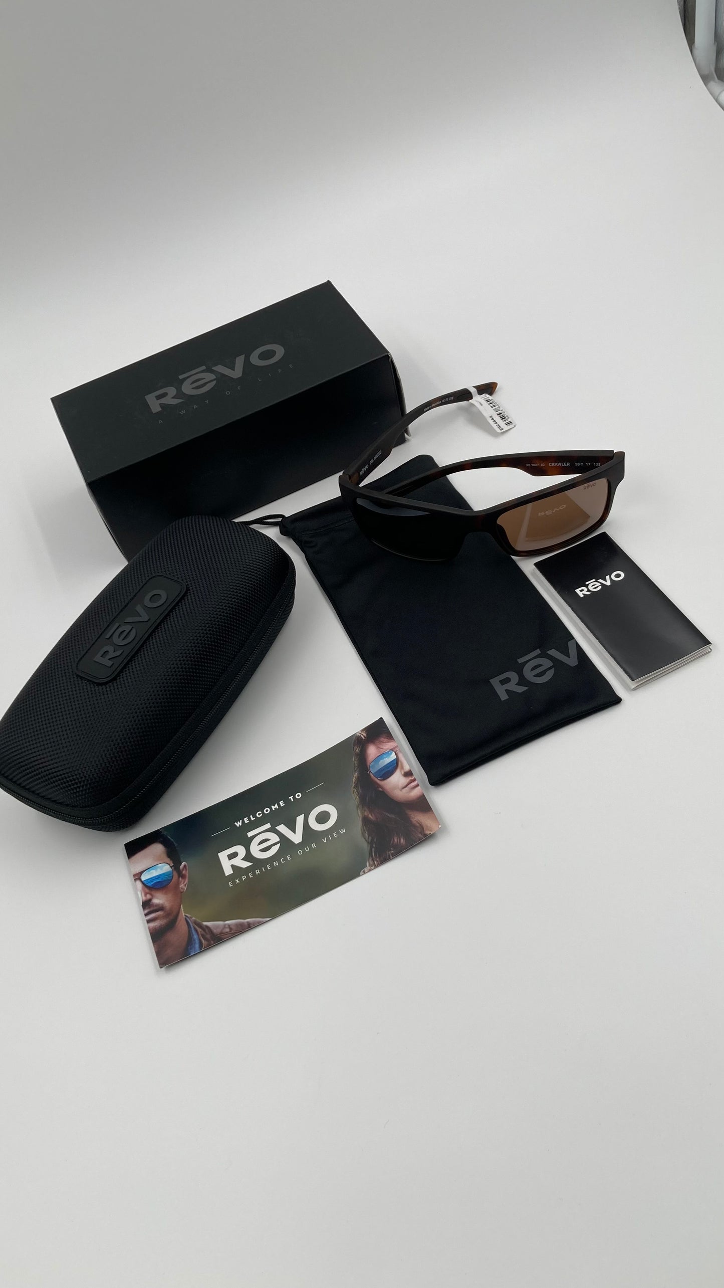 *NEW* REVO CRAWLER RE1027-02 BR SUNGLASSES - MATTE TORTOISE POLARIZED/BROWN TERRA