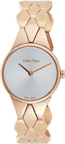 New Swiss Made CALVIN KLEIN Snake Quartz Silver Dial Ladies Watch