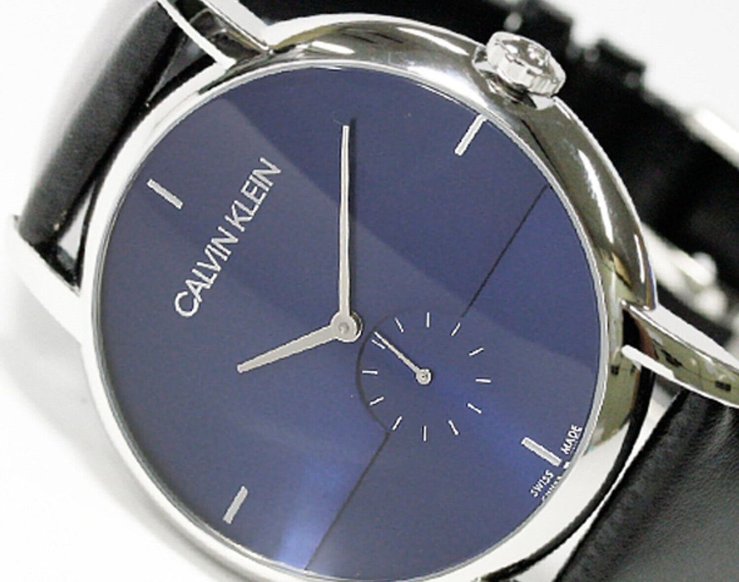 New Swiss Made CALVIN KLEIN Established Quartz Blue Dial Men's Watch