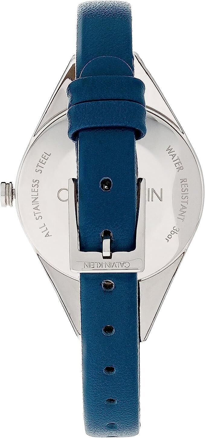 New Swiss Made CALVIN KLEIN Rebel Quartz Silver and Blue Dial Ladies Watch