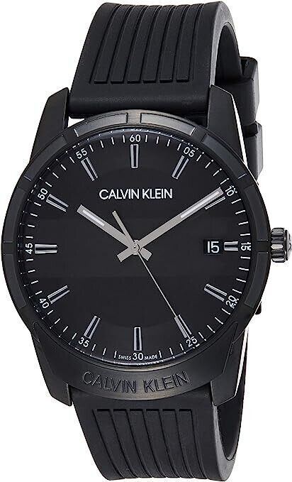 New Swiss Made CALVIN KLEIN Evidence Black Dial Men's Quartz Watch