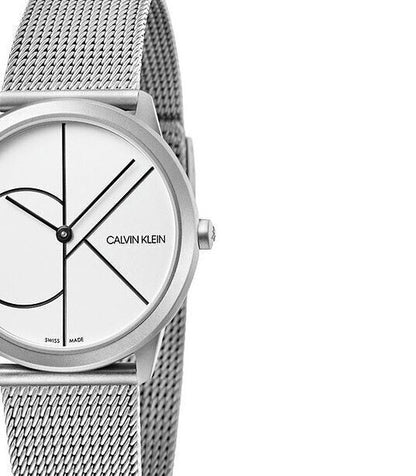 New Swiss Made CALVIN KLEIN Minimal White Dial Ladies Quartz Watch