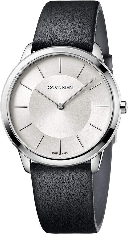 New Swiss Made CALVIN KLEIN Minimal Silver-tone Dial Unisex Watch