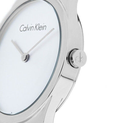 New Swiss Made CALVIN KLEIN Whirl Silver Dial Stainless Steel Ladies Watch