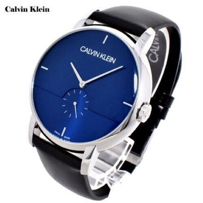 New Swiss Made CALVIN KLEIN Established Quartz Blue Dial Men's Watch