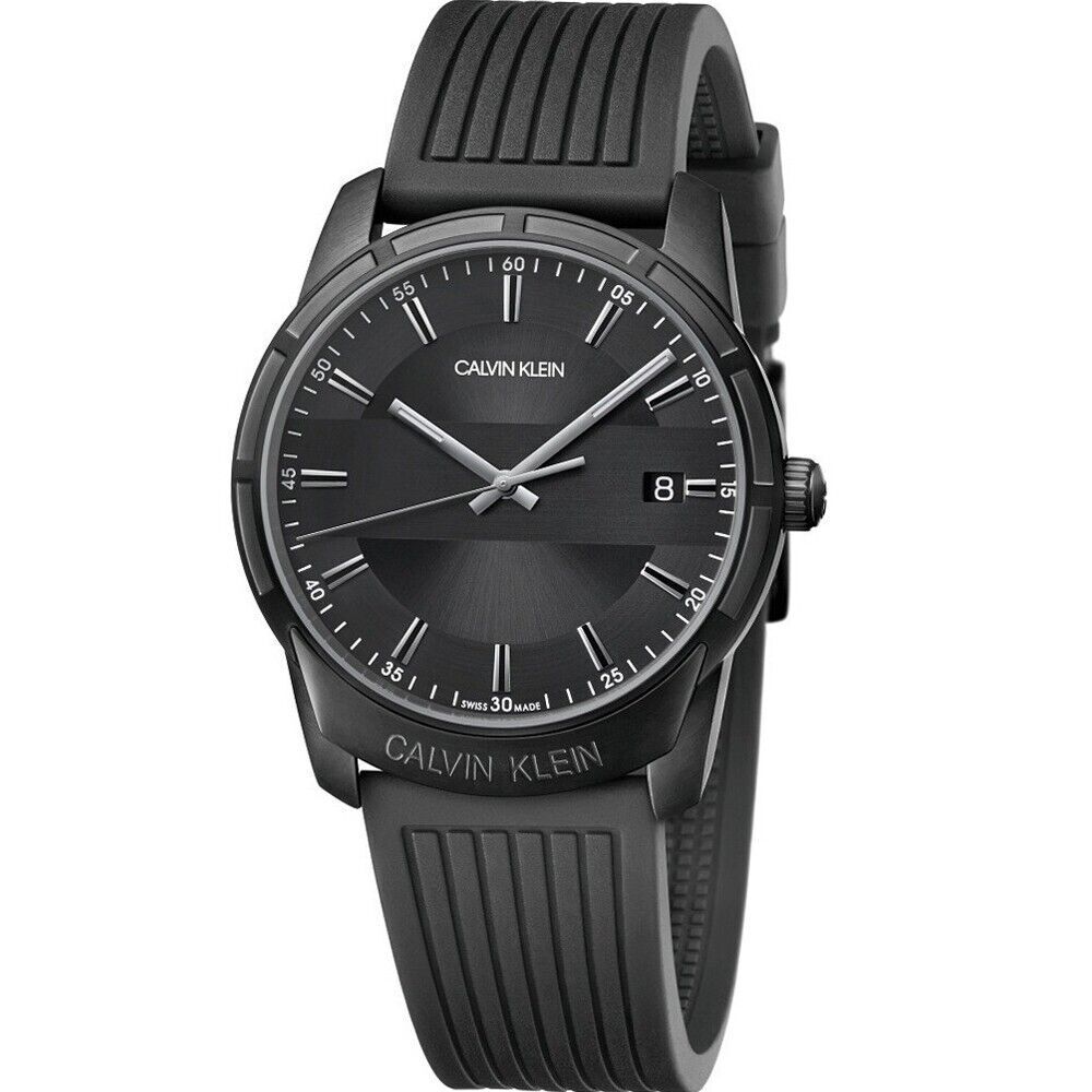 New Swiss Made CALVIN KLEIN Evidence Black Dial Men's Quartz Watch