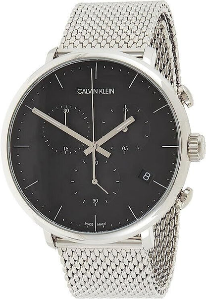 New Swiss Made CALVIN KLEIN High Noon Chronograph Quartz Black Dial Men's Watch