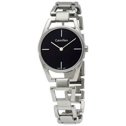 New Swiss Made CALVIN KLEIN Dainty Quartz Black Dial Ladies Watch