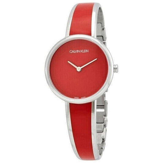 New Swiss Made CALVIN KLEIN Seduce Quartz Red Dial Ladies Watch