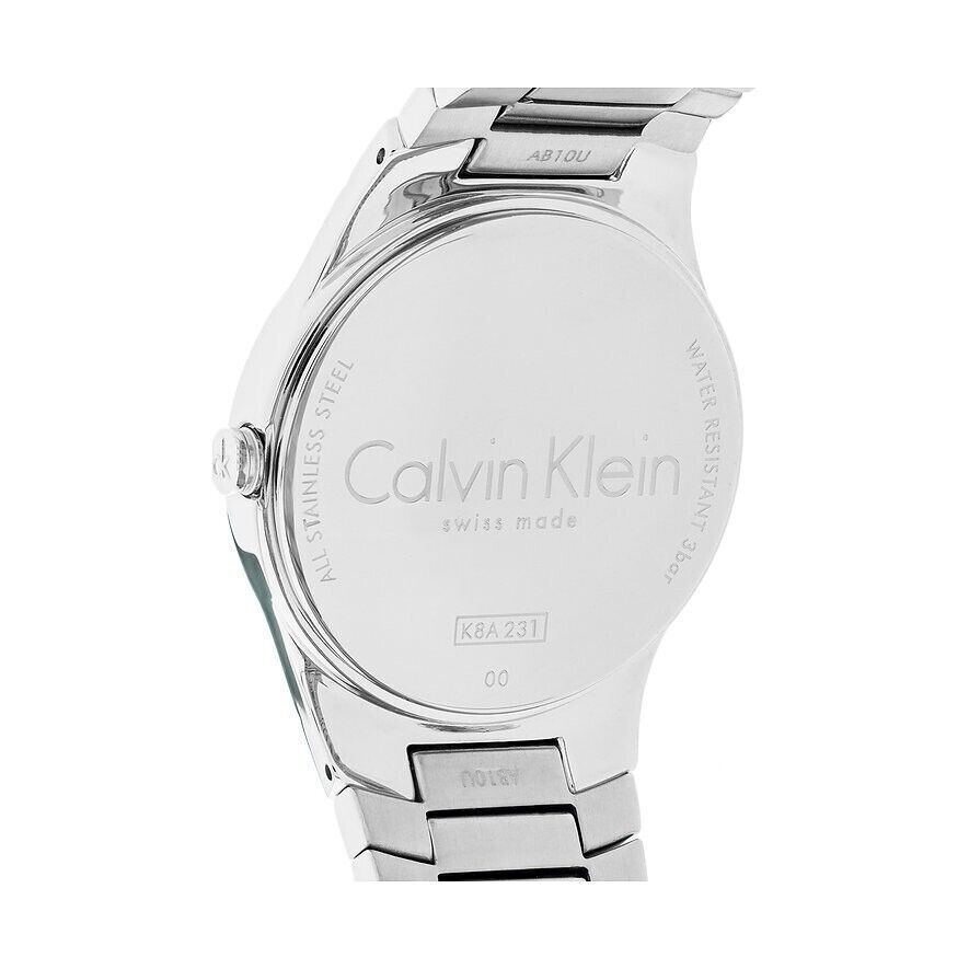 New Swiss Made CALVIN KLEIN Whirl Black Dial Stainless Steel Ladies Watch