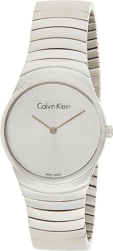 New Swiss Made CALVIN KLEIN Whirl Silver Dial Stainless Steel Ladies Watch