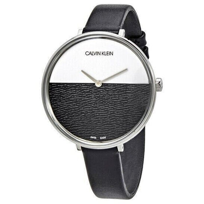 New Swiss Made CALVIN KLEIN Rise Quartz Silver and Black Dial Ladies Watch