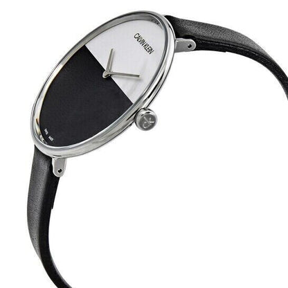 New Swiss Made CALVIN KLEIN Rise Quartz Silver and Black Dial Ladies Watch