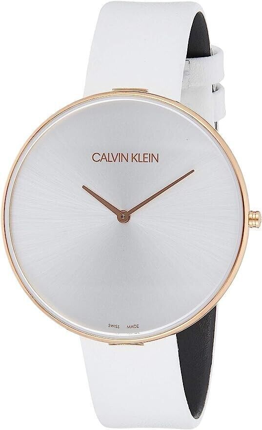 New Swiss Made CALVIN KLEIN Full Moon Quartz Silver Dial Ladies Watch