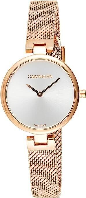 New Swiss Made CALVIN KLEIN Quartz Silver Dial Ladies Watch