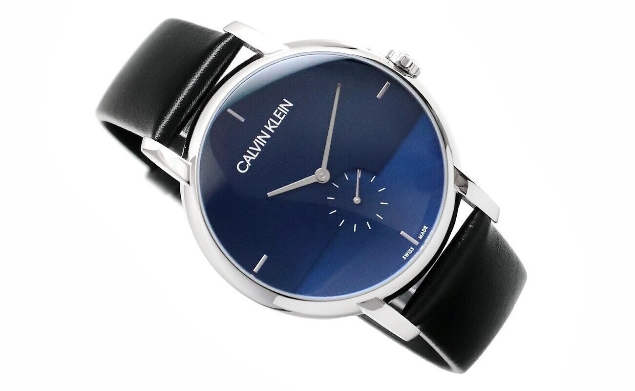 New Swiss Made CALVIN KLEIN Established Quartz Blue Dial Men's Watch