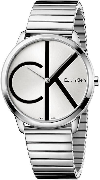 New Swiss Made CALVIN KLEIN Silver Dial Stainless Steel Men's Watch