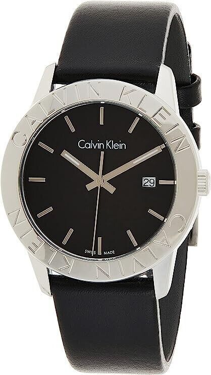 New Swiss Made CALVIN KLEIN Steady Quartz Black Dial Men's Watch