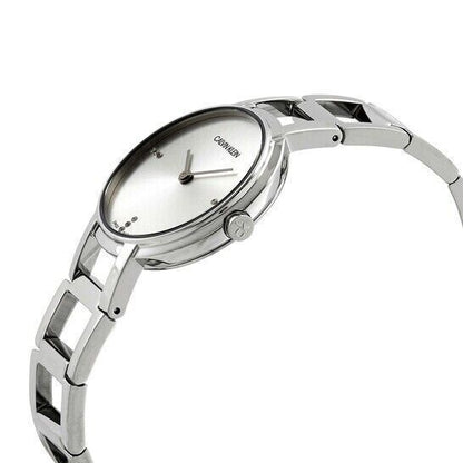 New Swiss Made CALVIN KLEIN Quartz Silver Dial Ladies Watch