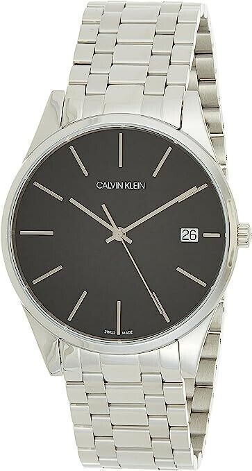 New Swiss Made CALVIN KLEIN Time Quartz Black Dial Men's Watch