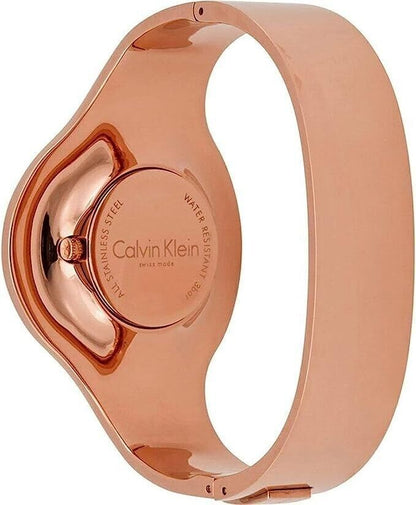 New Swiss Made CALVIN KLEIN Seamless Silver Dial Medium Bangle Ladies Watch