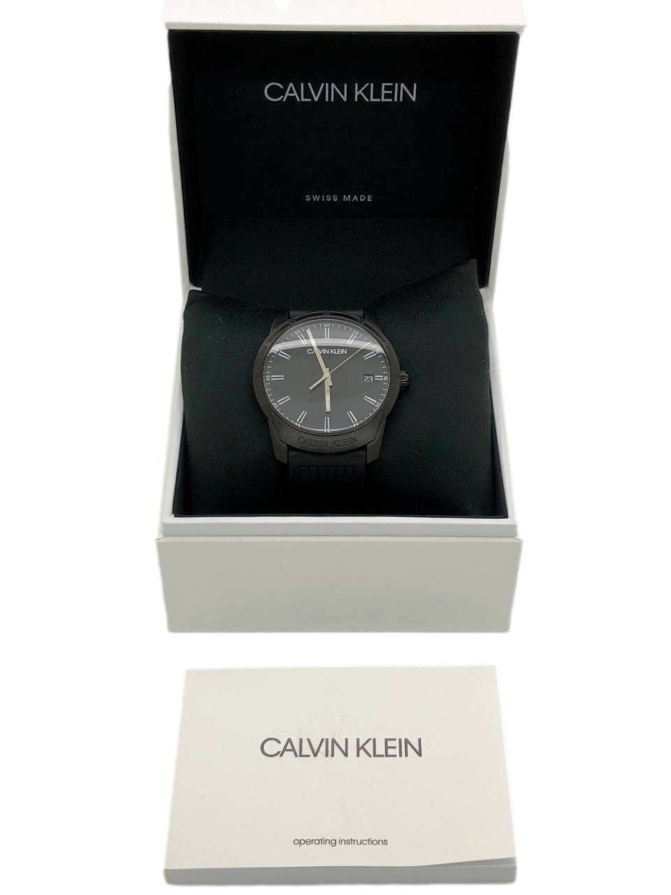 New Swiss Made CALVIN KLEIN Evidence Black Dial Men's Quartz Watch