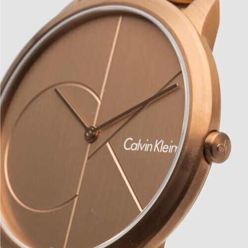 New Swiss Made CALVIN KLEIN Minimal Quartz Rose Dial Men's Watch