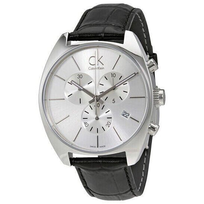 New Swiss Made CALVIN KLEIN Exchange Chronograph Silver Dial Men's Watch