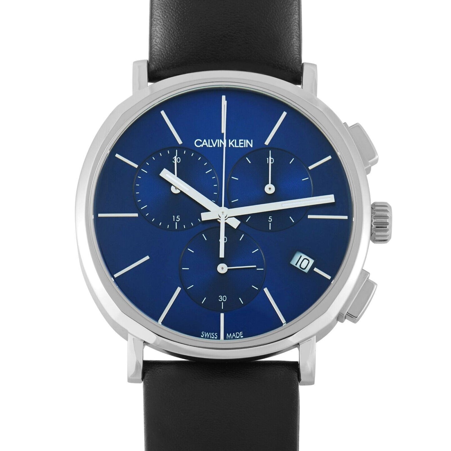 New Swiss Made CALVIN KLEIN Watch Chronograph Quartz Blue Dial Men's Watch