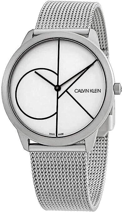 New Swiss Made CALVIN KLEIN Minimal Quartz White Dial Men's Watch