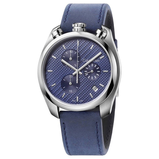 New Swiss Made CALVIN KLEIN Control Chronograph Blue Dial Men's Watch