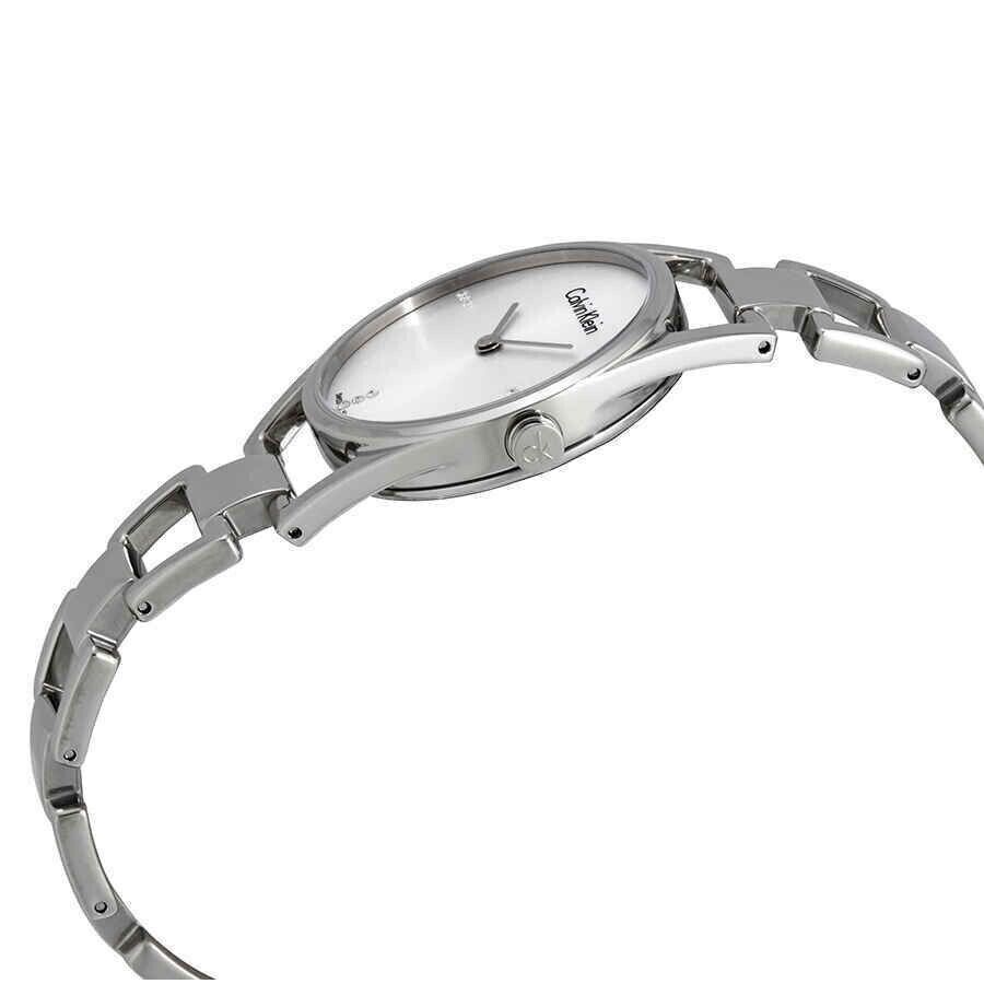 New Swiss Made CALVIN KLEIN Dainty Diamonds Silver Dial Ladies Watch