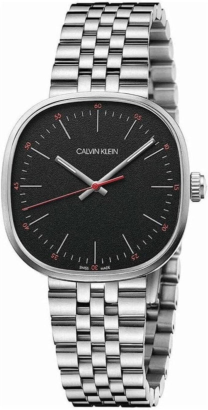 New Swiss Made CALVIN KLEIN Squarely Quartz Black Dial Men's Watch