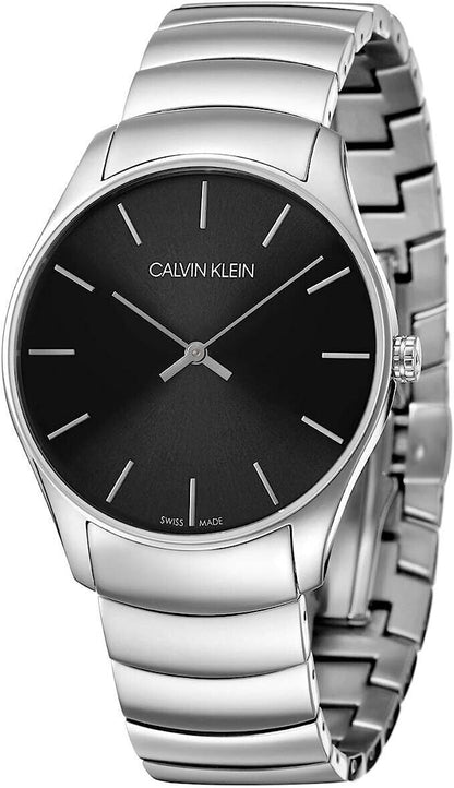 New Swiss Made CALVIN KLEIN Watch Classic Quartz Black Dial Men's Watch