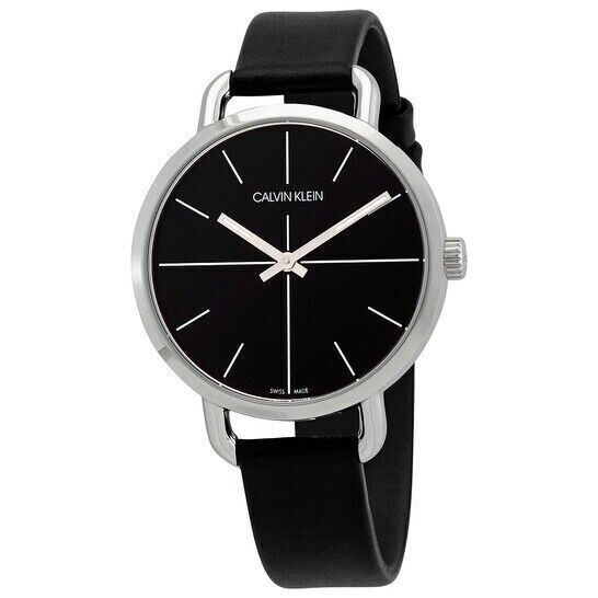 New Swiss Made CALVIN KLEIN Even Quartz Black Dial Ladies Watch