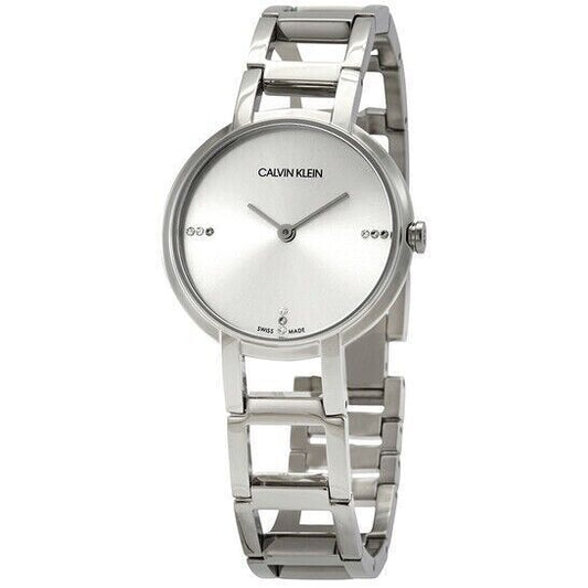 New Swiss Made CALVIN KLEIN Quartz Silver Dial Ladies Watch