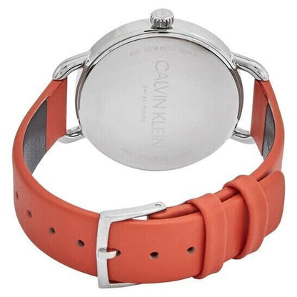 New Swiss Made CALVIN KLEIN Even Quartz Orange Dial Ladies Watch