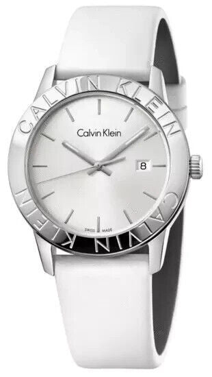 New Swiss Made CALVIN KLEIN Steady Silver Dial Ladies Watch