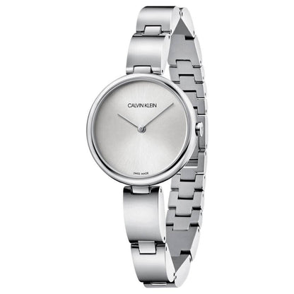 New Swiss Made CALVIN KLEIN Wavy Quartz Silver Dial Ladies Watch