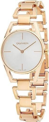 New Swiss Made CALVIN KLEIN Dainty Quartz Silver Dial Ladies Watch