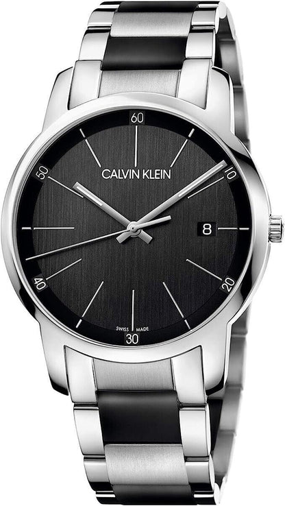 Neue, in der Schweiz hergestellte CALVIN KLEIN City Extension Quarz-Herrenuhr mit schwarzem Zifferblatt