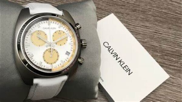 New Swiss Made CALVIN KLEIN Achieve Chronograph Quartz Silver Dial Men's Watch