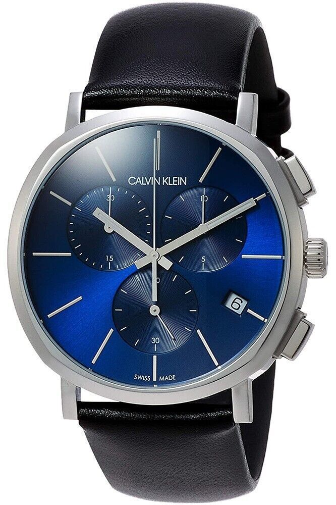 New Swiss Made CALVIN KLEIN Watch Chronograph Quartz Blue Dial Men's Watch