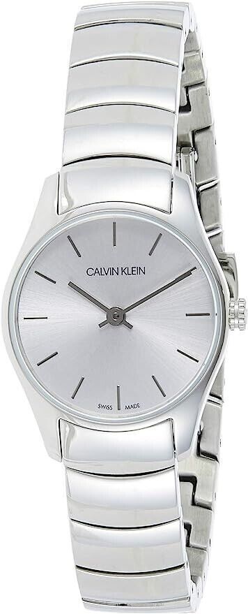 New Swiss Made CALVIN KLEIN Classic Quartz Silver Dial Ladies Watch